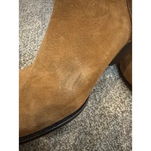 Schutz Brown Suede Leather Zip Ankle Boots Womens Size 9 B