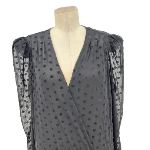 IORANE Tulle Bodysuit Swiss Dot Print Black Size 42 / US Large