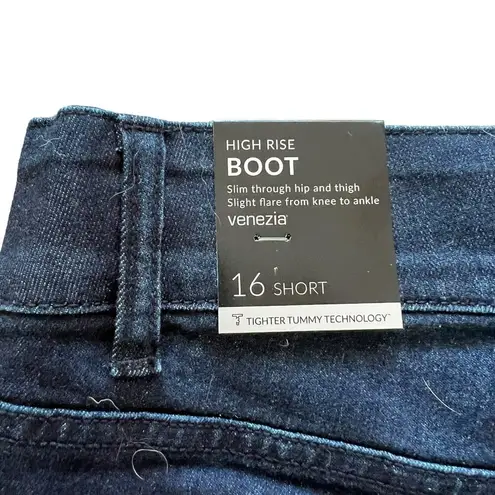 Lane Bryant Venezia  High Rise Bootcut Jeans Tummy Tech Blue Women's S 16 Short