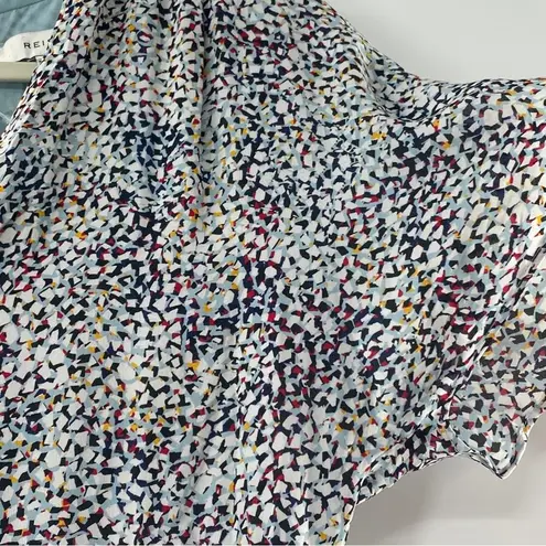 Reiss Multicolor Prose Ditsy Mosaic Print Silk Casual Dress Size 8 Medium Femme