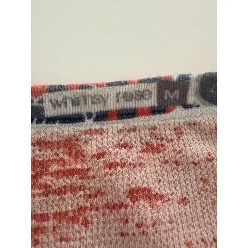 Whimsy Rose Baby Waffle Knit Top Size M Elephant Print Lightweight Boho Indie Blue Size M