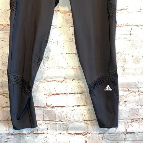 Adidas  how we do 7/8 tight leggings black reflective tabs mesh details medium