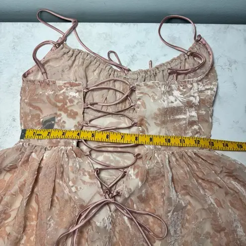 Vanessa Mooney NWT Pink Velvet Ballerina Mini Dress M