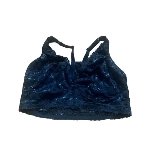 Leading Lady Wirefree Front Closure Lace Bralette Blue 3X Full Coverage - Image 7