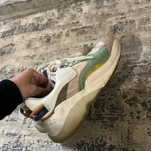 Paul Smith Cream Nova Neoprene Satin & Calf Hair Sneakers Size 36 EU $375