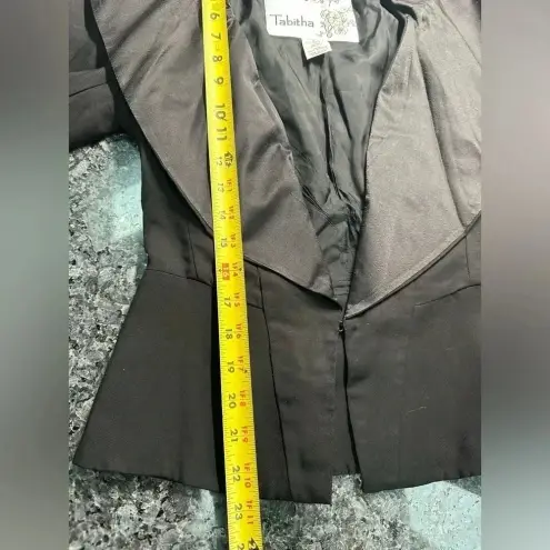 Anthropologie Tabitha Blazer Jacket Black Silk Draped Collar Size 4 S Small