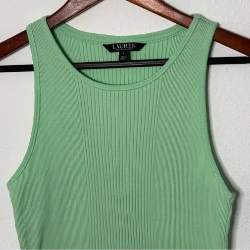 Ralph Lauren Lauren  Stretch Cotton Ribbed knit Tank Top mint green size L