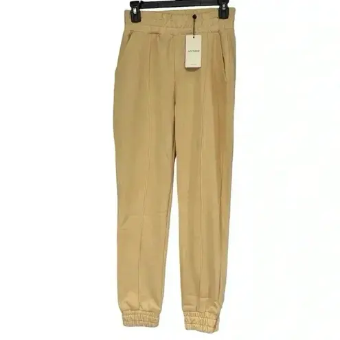 NWT Nocturne Women’s Tapered Jogger Pants XS Beige $95 Retail Yellow