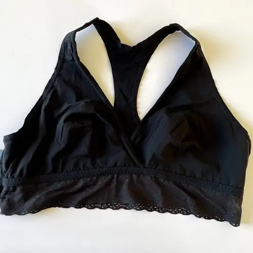 Natori  Bralette Womens Extra Large Black Bliss Perfect Day Racerback Lace NWOT