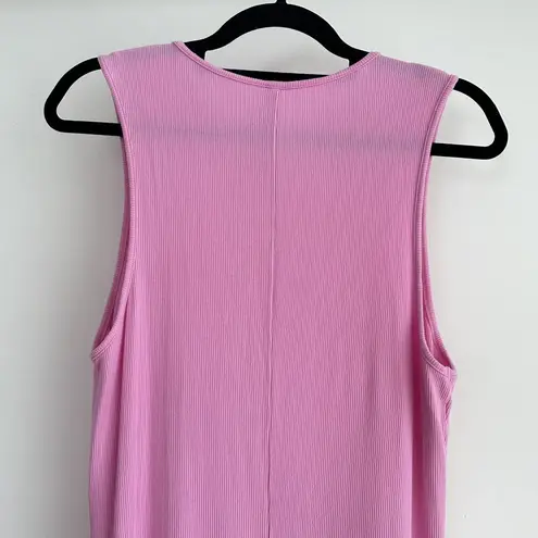 SKIMS Dress 2XL Pink Maxi Ribbed Sleeveless Tank Bubblegum Lounge Stretch