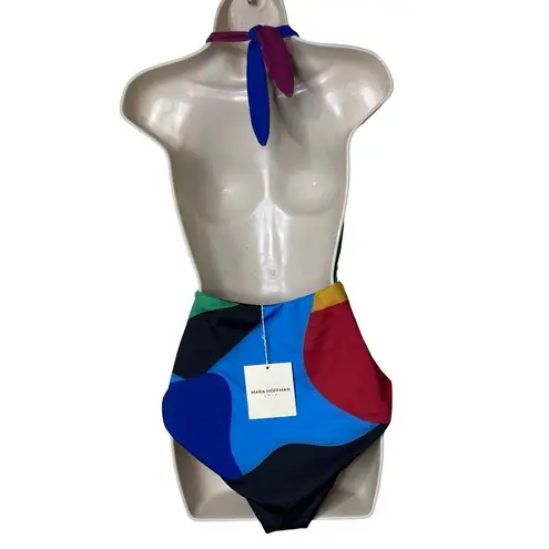 Mara Hoffman NWT Wisteria Maddy Cutout Halter One-Piece sz L