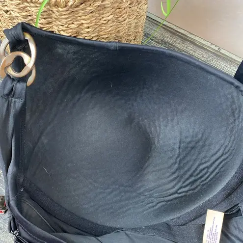 Cacique Black Contour Cup Tankini Swim Bathing Suit Top 44G