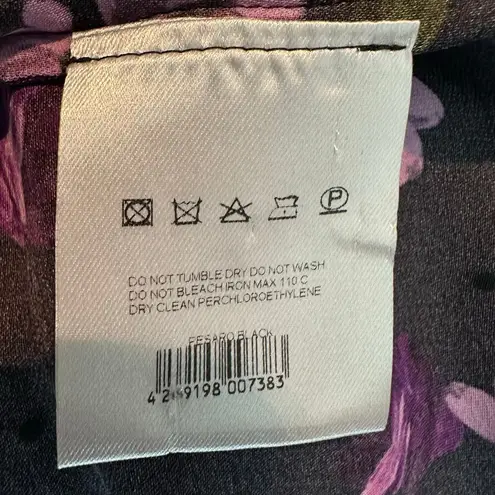 Magda Butrym Dark Floral Printed Silk Pesaro Mini Dress Size US 6 UK 10 FR 38