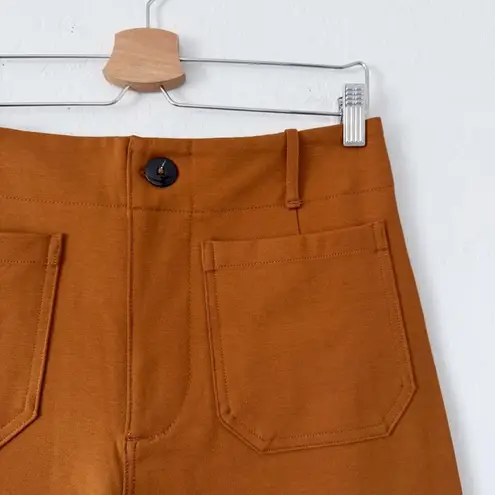 Tahari NWT Wide Leg Pant High Rise Patch Pockets In Burnt Orange Size 10