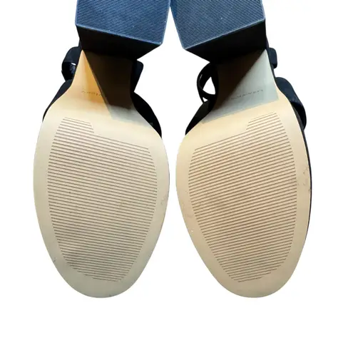 Lisa + Vicky Shoes Womens Size 9.5 Black Platform Block Heel Slingback Sandals