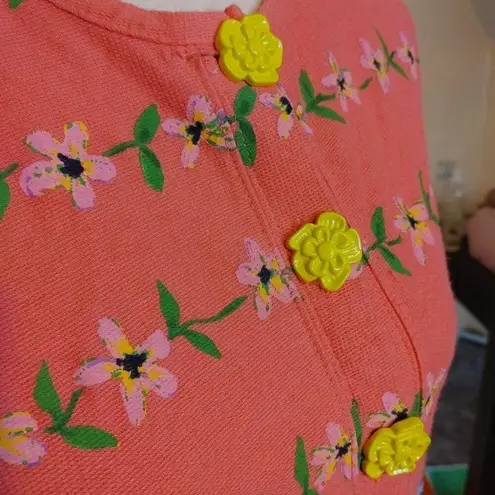 Onque Petite Size Petite Small Pink Painted Cotton Plant Flower Floral Button