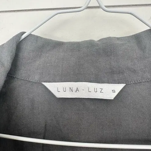 Luna Luz Women’s Small Grey LagenLook Minimalist Open Cardigan Jacket Gray