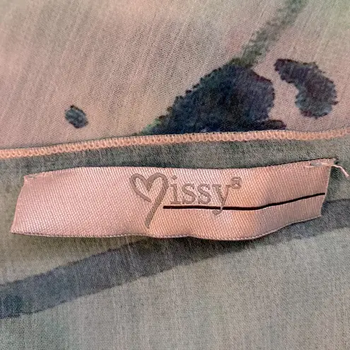 Missy Plus Floral Chiffon Caftan Poncho/ Coverup OS Green Size undefined