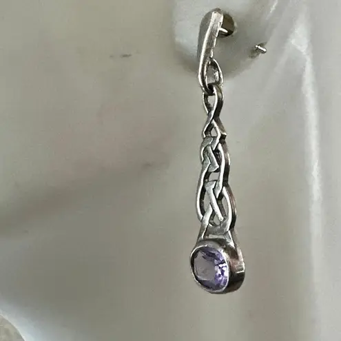 Sterling Silver Artisan “MG” Amethyst Celtic Knot Earrings