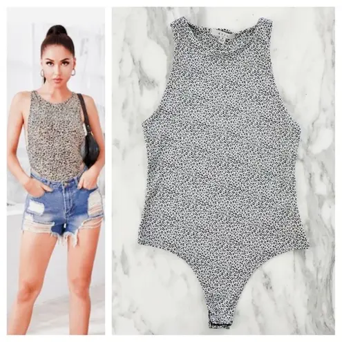 Gaze DTLA Cheetah Print Bodysuit Gray Size M