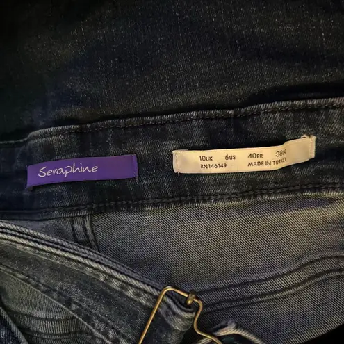 Seraphine Maternity Pregnancy Denim Overalls Size 6 Blue