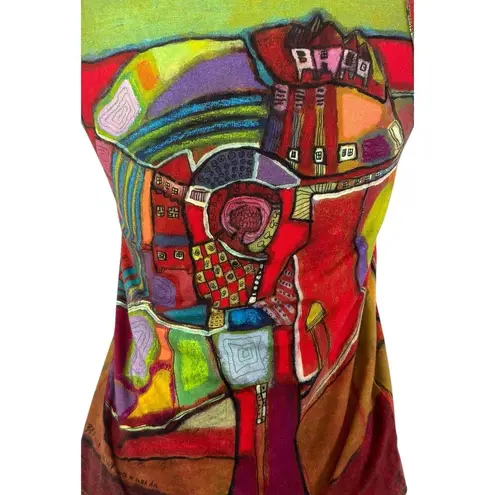 AVENTURES DES TOILES Francis Berthault French Bold Abstract Art Tank Top Size 38