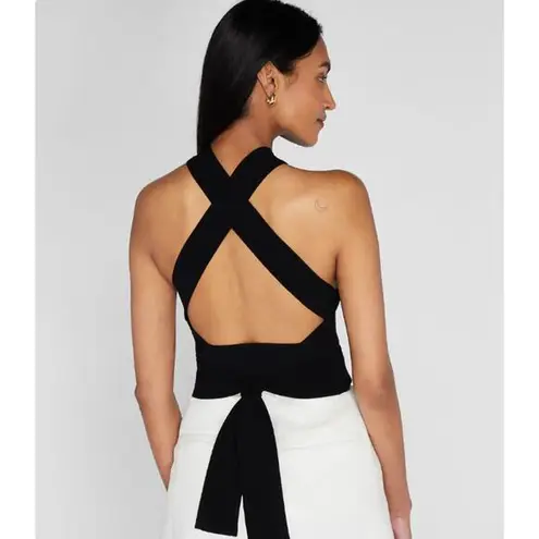 Club Monaco Raeni Ribbed Sweater Top in Black