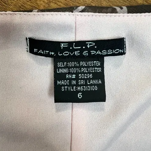 Faith Love & Passion Dress 6 Pink Taupe Floral Asymmetrical Flutter V