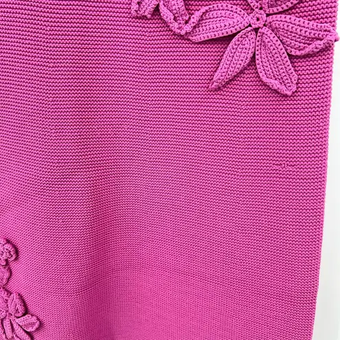 Amur Allegra crochet Floral Knit Midi pink pearl sleeveless pullover size large