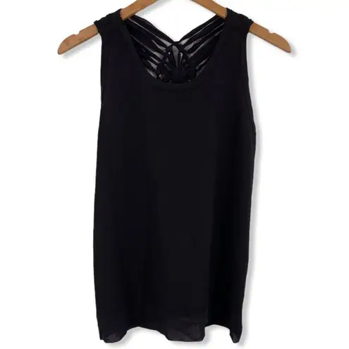 Maje Faraco Black Braided Back Tank Large