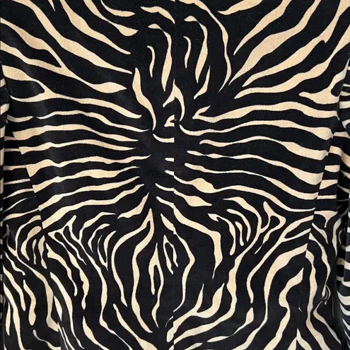 Etcetera Zebra Animal Print Long Sleeve Blazer Size 4 In Dark Brown