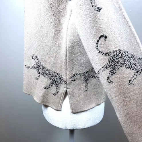 Catherine Malandrino Leopard Print Sweater Crewneck Pullover Animal Print Viscose Size Small‎ Classic - Image 4