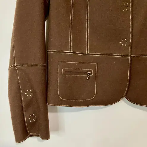 margaret o'leary Women's Vintage Button Blazer Jacket Brown Size Large EUC FLAW