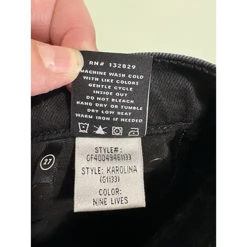 GRLFRND  The Karolina Button Fly High Waist Black Denim Jeans Size 27 Nine Lives