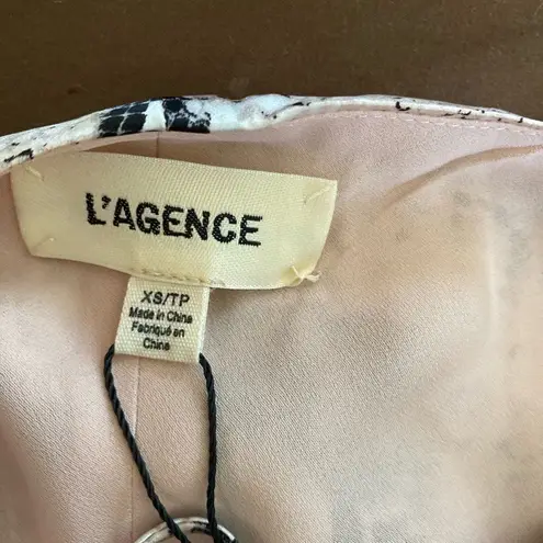 L'Agence NWT L’Agence Jodie pale pink snakeskin print 100% silk dress XS