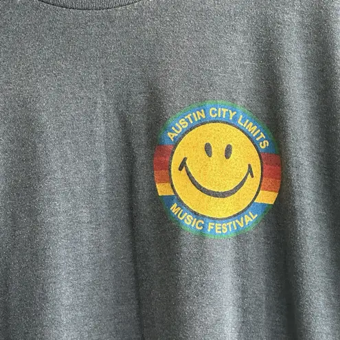 Aviator Nation Smiley Face Austin City Limits Music Festival Gray T Shirt Size L