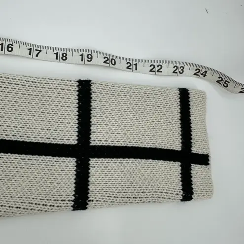 Escio Cardigan Sweater Womens M Toggle Button Windowpane Plaid Ivory Black NEW Multiple Size M