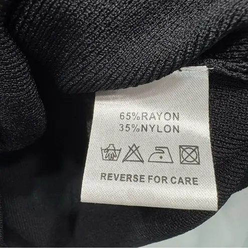 Belldini Black Long Sleeve V Neck Sweater with Rhinestones Slim Fit Dressy Size L