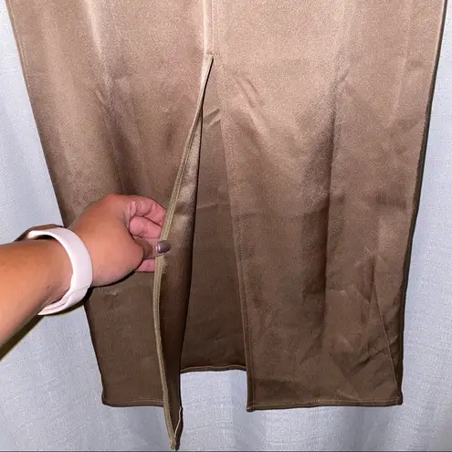 Intermix Georgia Alice Maxi Satin Tube Skirt in Beige Size 2