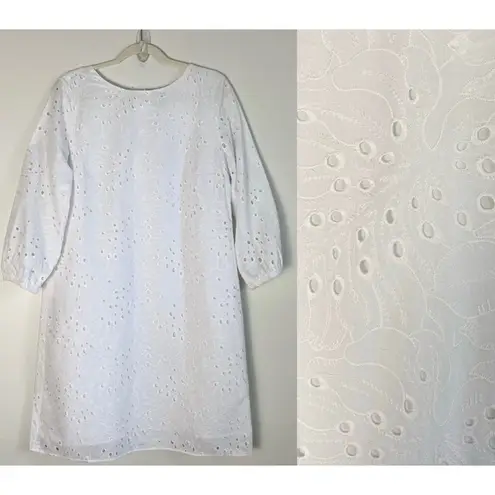 Preston & York Joanne Eyelet Above the Knee Dress A-Line White Sz 8 NWT