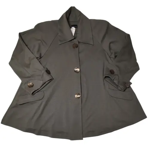 Olive Ponte Retro Jacket NWT Womens S/M Lagenlook Oversized by Staples Green Size M