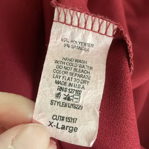 Pinkblush Burgundy Duster Kimono Robe Duster Open Front Belted XLarge