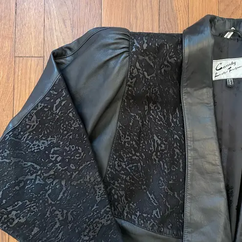 Vintage Iconic 80s Cassidy’s Textured Leather & Suede Jacket Sz Small Black