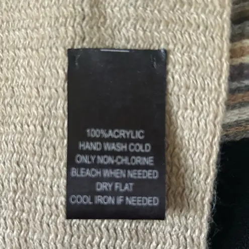 Striped Fringe Scarf Brown