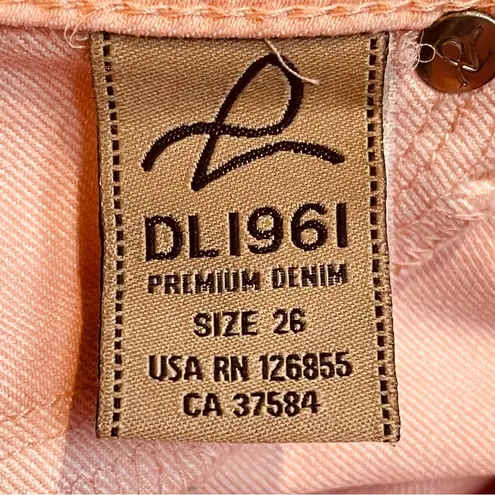 DL1961 Angel Mid-Rise Skinny Ankle Jeans Sherbet Peach Size 26