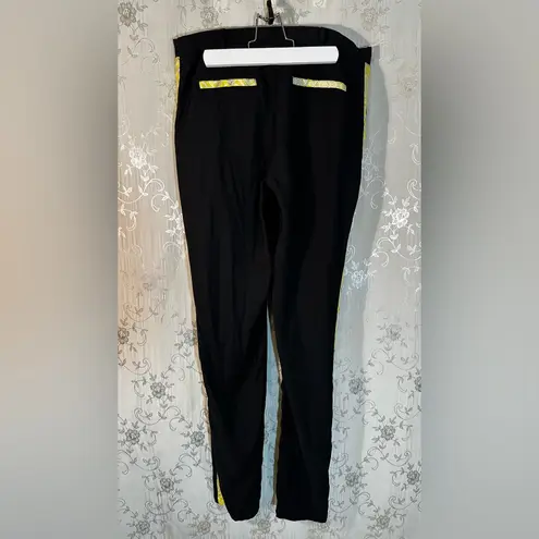 Anthropologie Tulle Black and Yellow Embroidered Pants Size 31