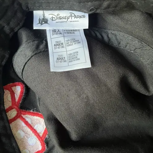 Disney  Parks Minnie Mouse Hat Black Red Bow Bling Jeweled Adjustable‎