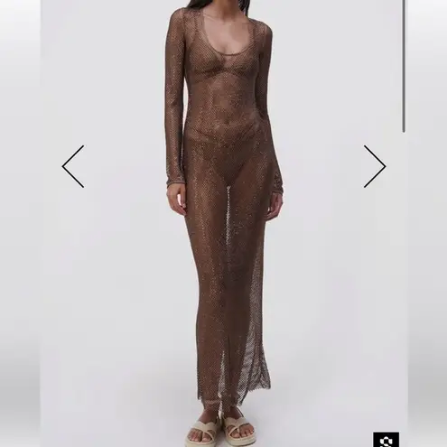 LORENZO CRYSTAL MESH COVERUP DRESS Size M