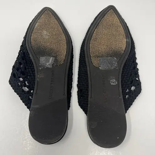 American Eagle  Black Slide Fabric Upper Flats Loafers Size 7.5