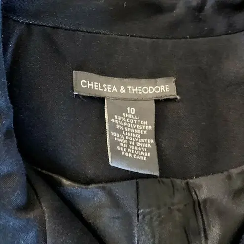 Chelsea & Theodore Deep Indigo‎ Jacket Belted Sz 10 Blue